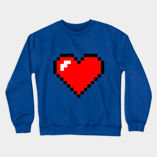 Pixel Heart (Large) Crewneck Sweatshirt by richardsimpsonart